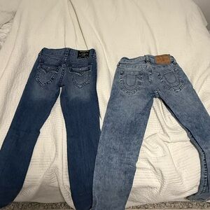 Blue and Light Blue Denim True Religion Jeans Size 28